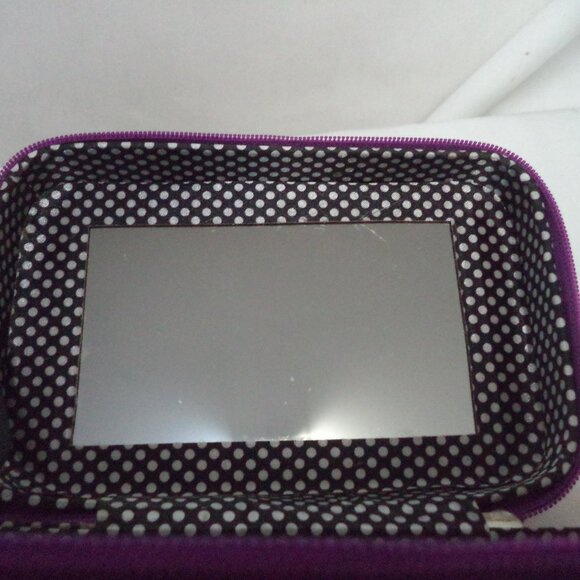 Caboodles Travel Case Glitter Small inside mirror Travel purple silver 4.5" x 7" - Picture 11 of 11